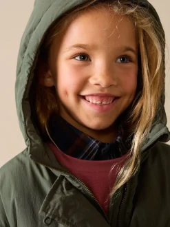 Jassen En Jacks|Next Khaki - Regenbestendige gewatteerde parka (5-13jr)