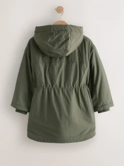Jassen En Jacks|Next Khaki - Regenbestendige gewatteerde parka (5-13jr)