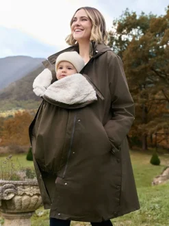 Jassen En Jacks|Moederschap*Seraphine - 3 in 1 Zwangerschaps- en draagparka met Borgvoering Khaki