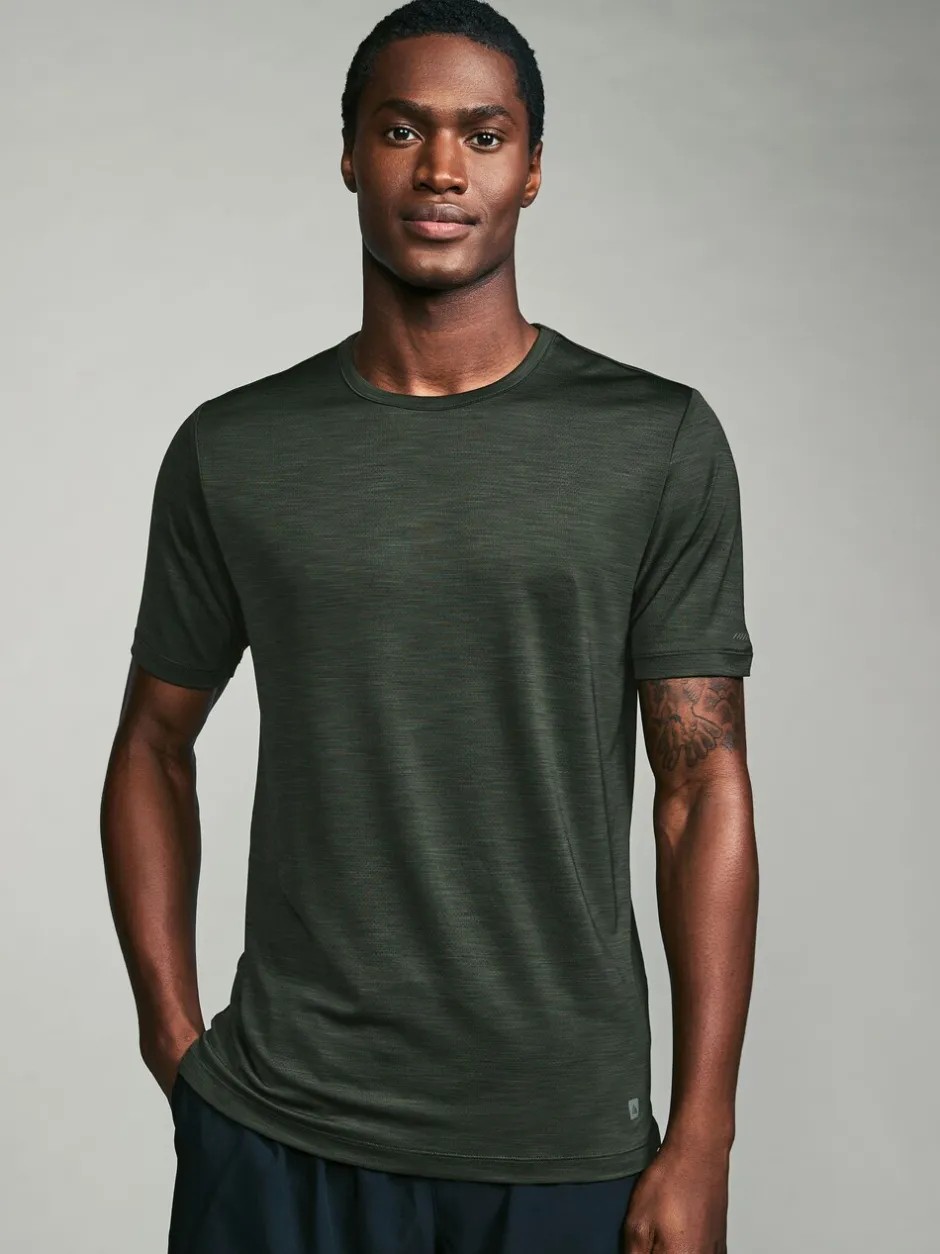 T-Shirts En Hemden*Next - T-shirt met korte mouwen - Actieve Gym Mesh Vesten 3 Pack Khakigroen/leigrijs/zwart