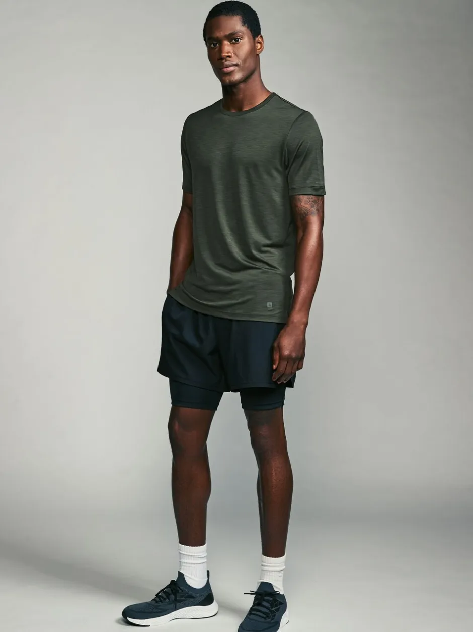 T-Shirts En Hemden*Next - T-shirt met korte mouwen - Actieve Gym Mesh Vesten 3 Pack Khakigroen/leigrijs/zwart