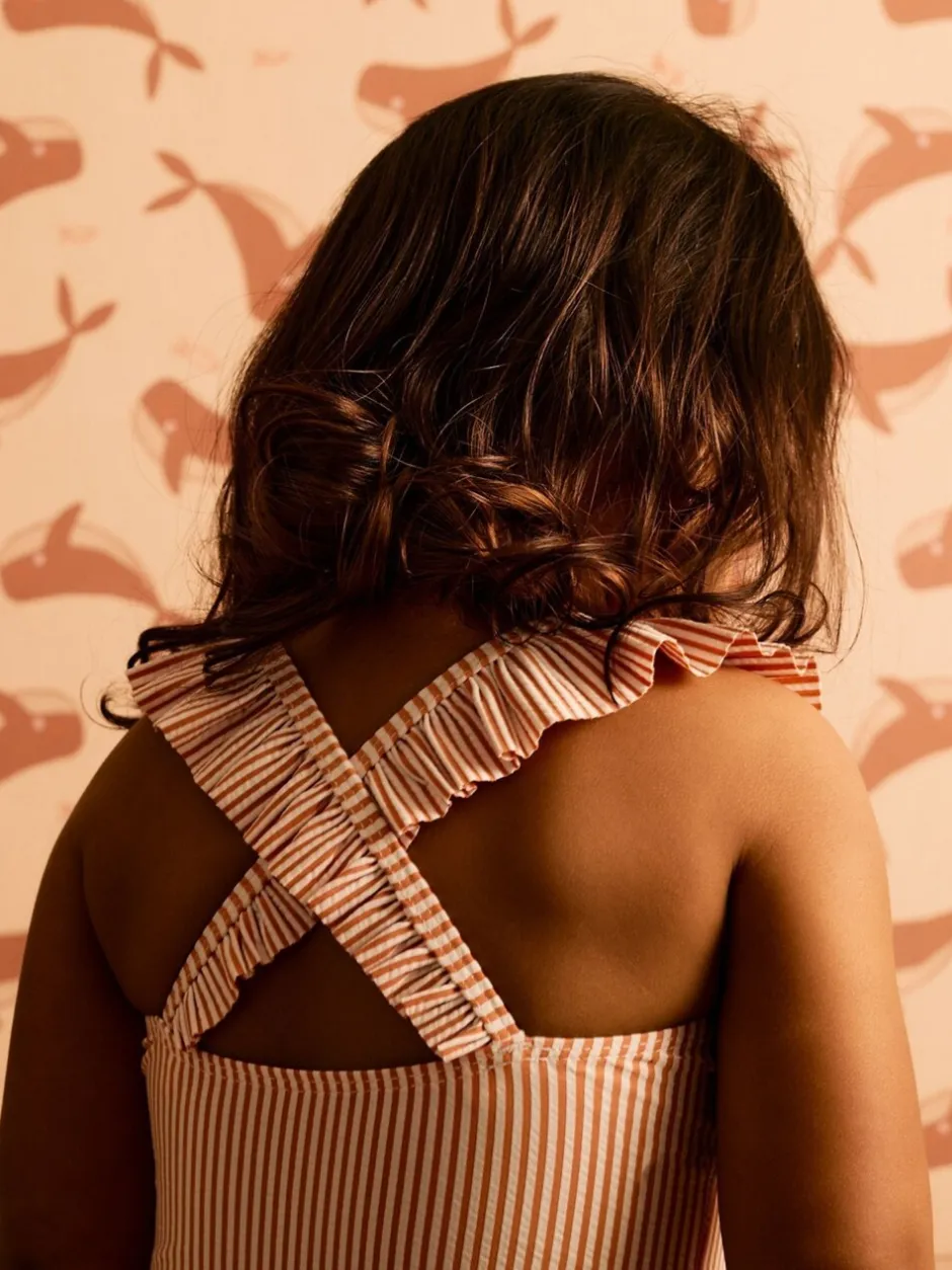 Badkleding|Mori KIDLY By Seersucker Frilled Swimsuit