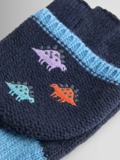 Mutsen, Handschoenen En Sjaals*Jojo Maman Bébé - - Wanten met fleecevoering Kiezelkleurig dinosaurus