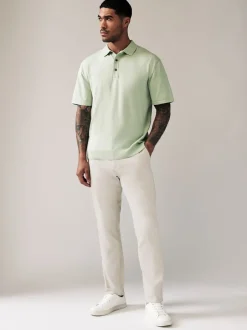 Broeken En Chino's|Next Kiezelkleurig licht - Slim Fit - Stretchy chino