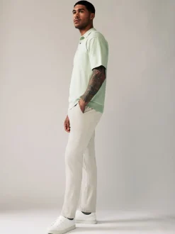 Broeken En Chino's|Next Kiezelkleurig licht - Slim Fit - Stretchy chino