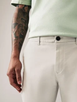 Broeken En Chino's|Next Kiezelkleurig licht - Slim Fit - Stretchy chino