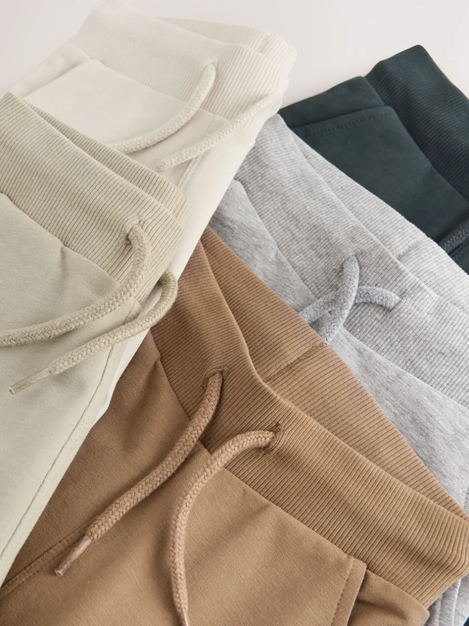 Jeans En Joggingbroeken|Joggingbroeken|Next Kiezelkleurig/lichtbruin/grijs - Verpakking van 5 joggingbroeken (3mnd-7jr)