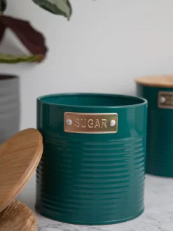 Keukenopslag|Kitchencraft - 3 Pieces opbergblikken Blauwgroen