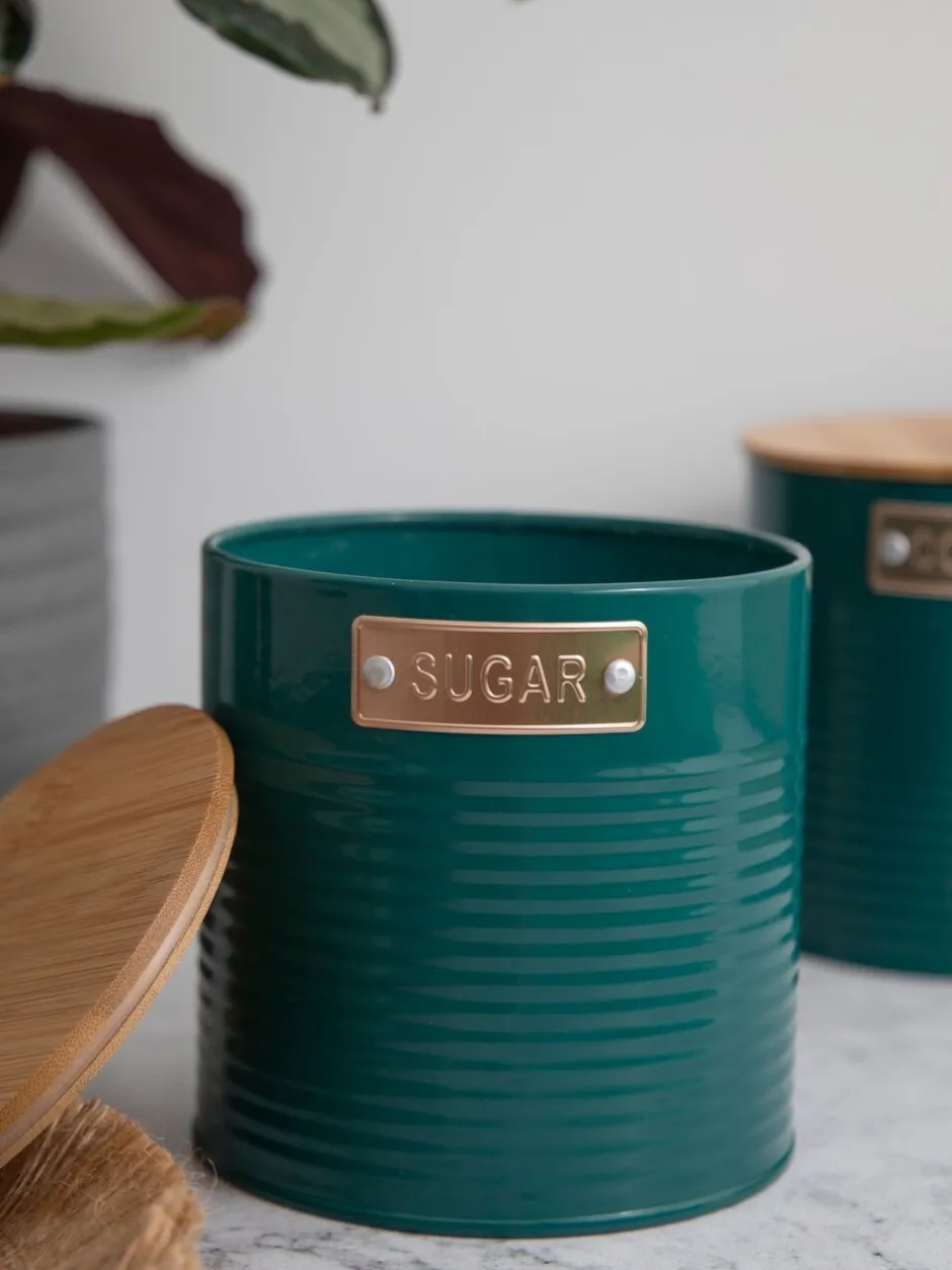 Keukenopslag|Kitchencraft - 3 Pieces opbergblikken Blauwgroen