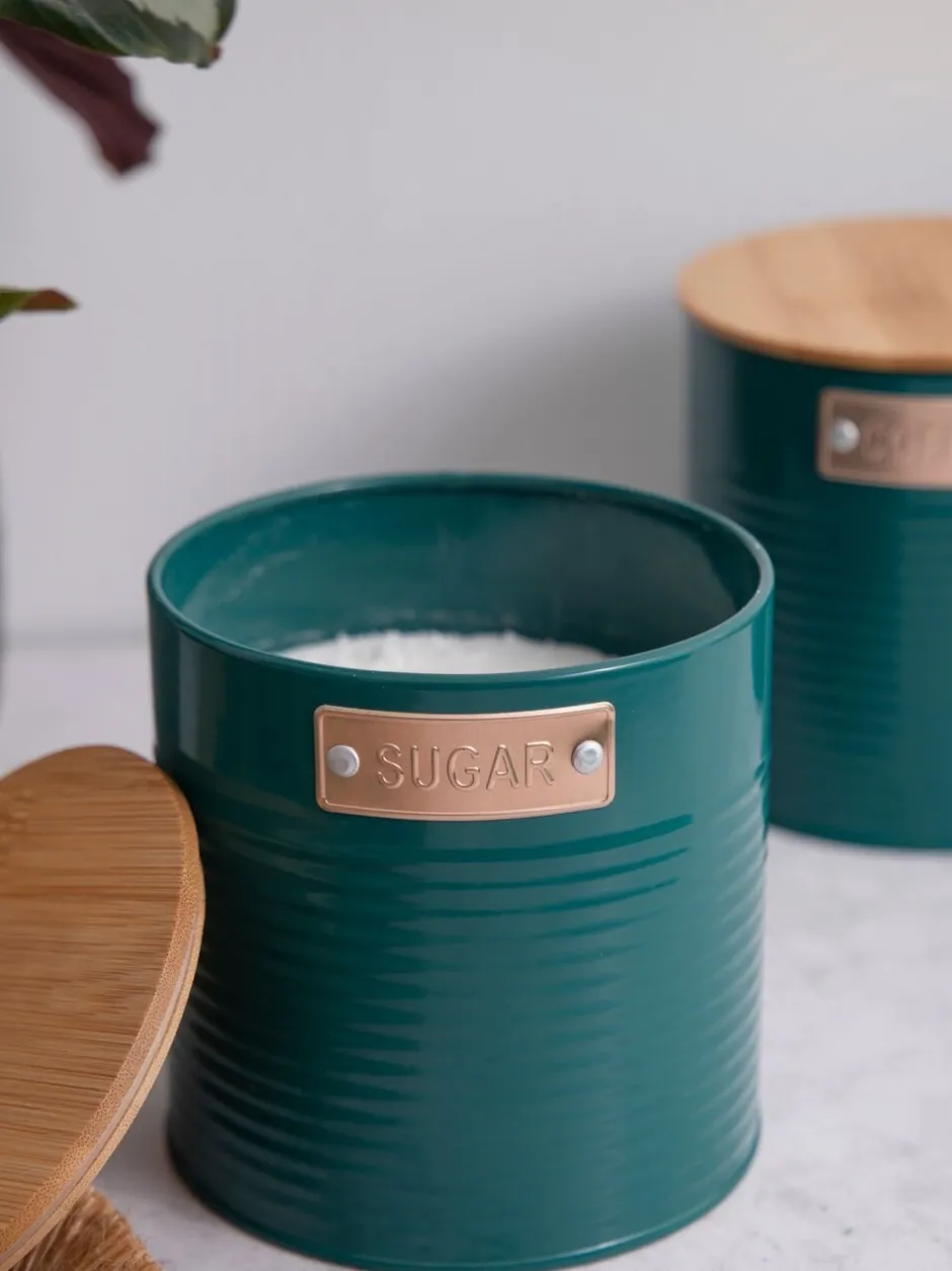 Keukenopslag|Kitchencraft - 3 Pieces opbergblikken Blauwgroen