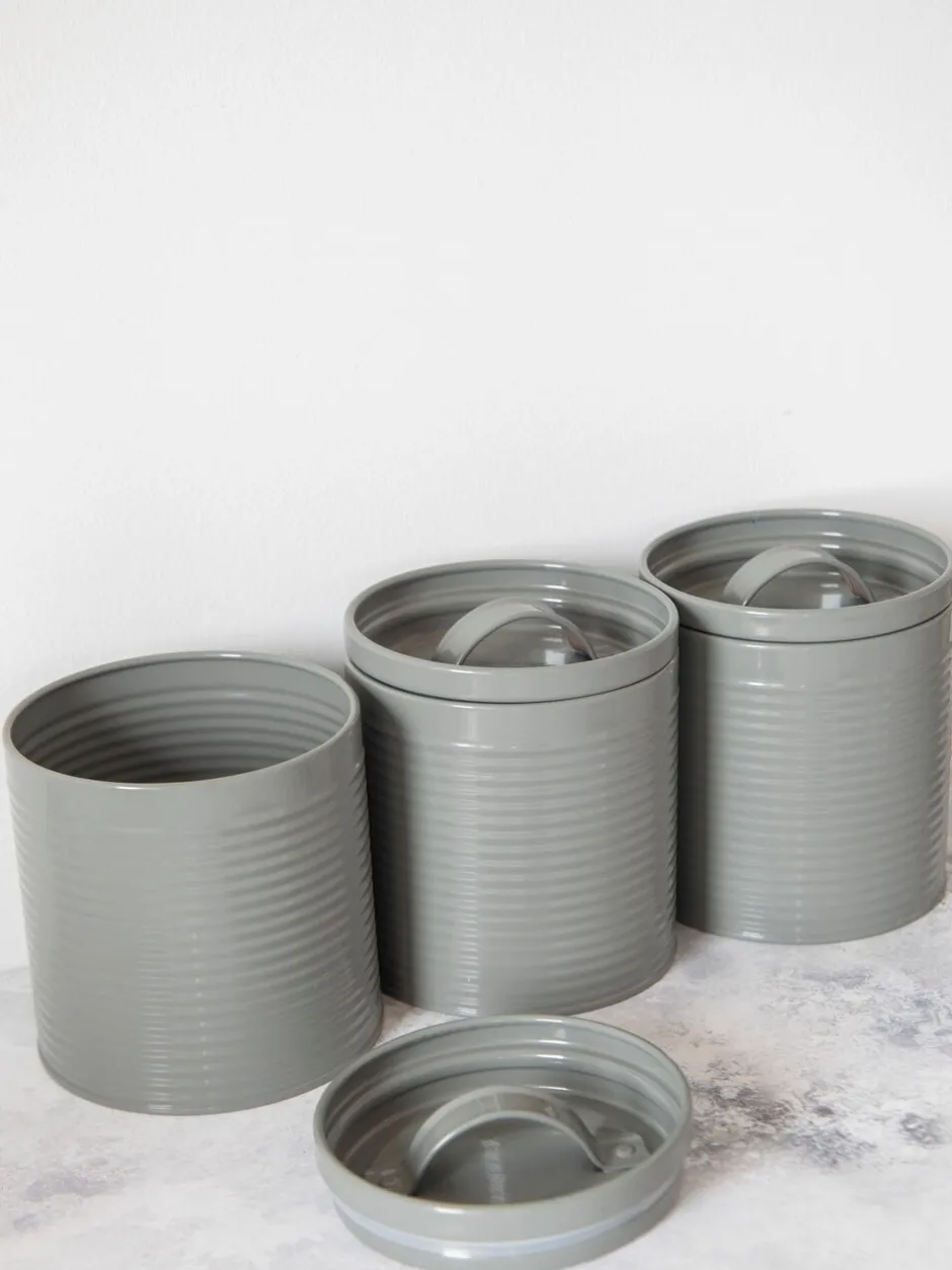 Keukenopslag|Kitchencraft - 3 Pieces opbergblikken Grijs