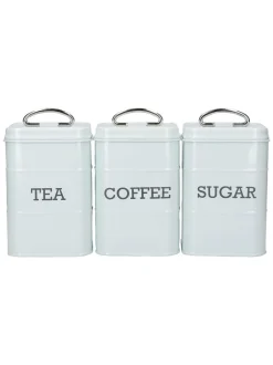 Keukenopslag*Kitchencraft Metal Coffee Sugar and Tea Canisters