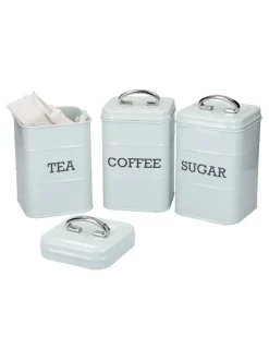 Keukenopslag*Kitchencraft Metal Coffee Sugar and Tea Canisters
