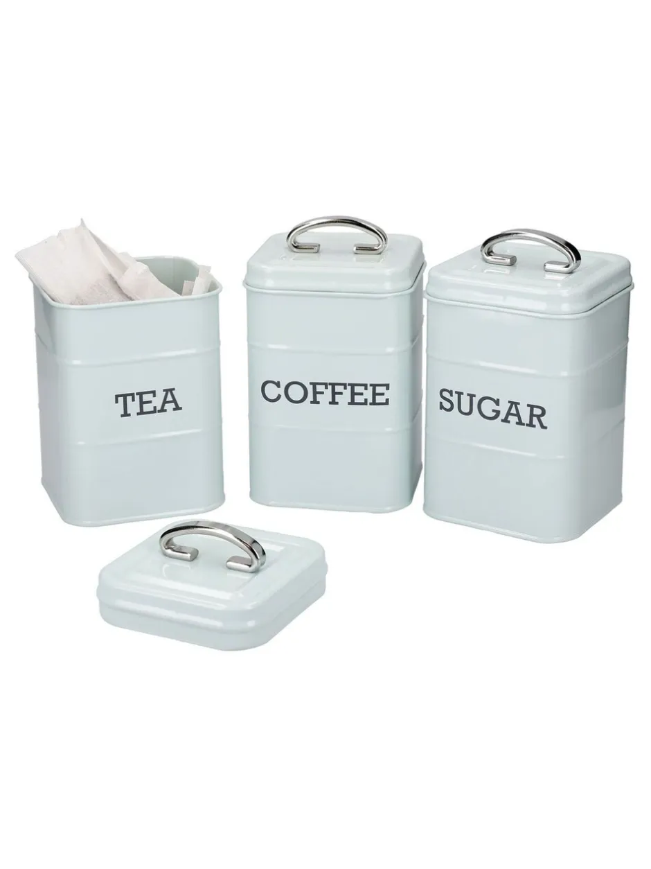 Keukenopslag*Kitchencraft Metal Coffee Sugar and Tea Canisters