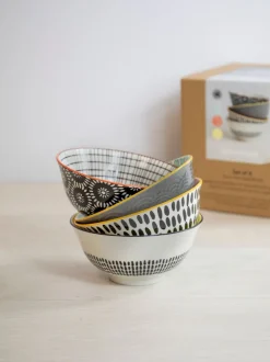 Eetservies En Pastaschalen*Kitchencraft Set of 4 Ceramic Cereal Bowls