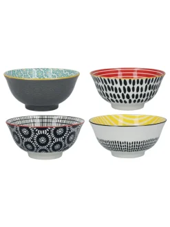 Eetservies En Pastaschalen*Kitchencraft Set of 4 Ceramic Cereal Bowls
