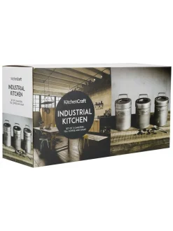 Keukenopslag|Kitchencraft Set of 4 Metal Coffee Sugar and Tea Canisters