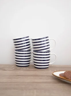 Mokken En Koppen*Kitchencraft Set of 4 Striped Ceramic Mugs