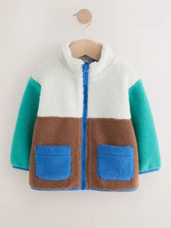 Jassen, Jacks En Kinderwagenpakjes|Jassen En Jacks|Next Kleurenblok - Effen fleece met rits en trechterhals (3mnd-7jr)