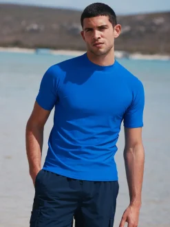 Badkleding*Next - Actief rash vest met korte mouwen Kobaltblauw