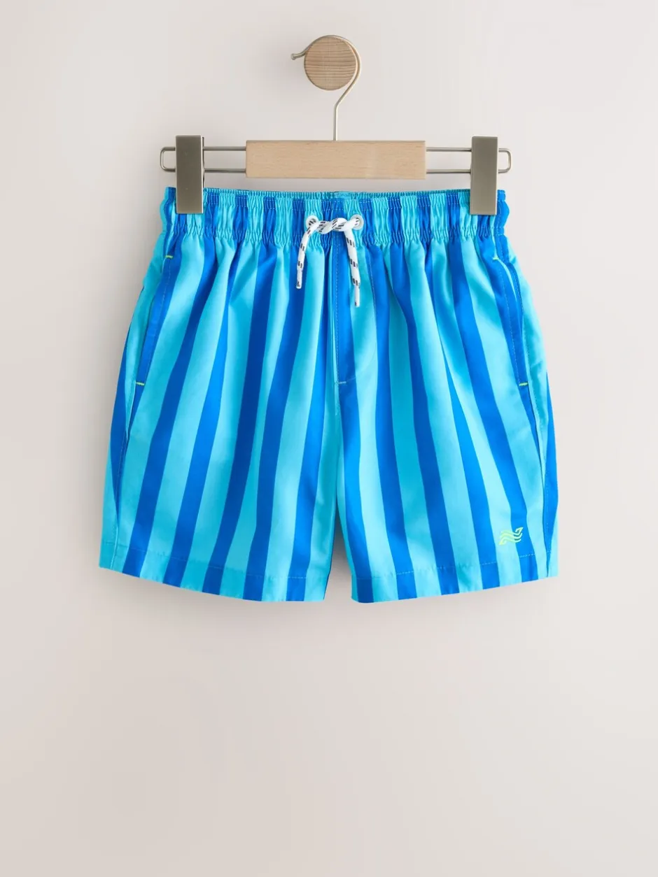 Badkleding|Next - Gestreept zwemshort (3-16jr) Kobaltblauw