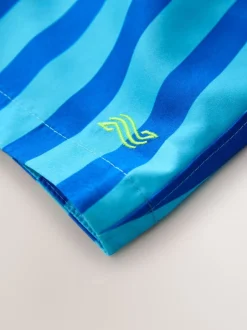 Badkleding|Next - Gestreept zwemshort (3-16jr) Kobaltblauw