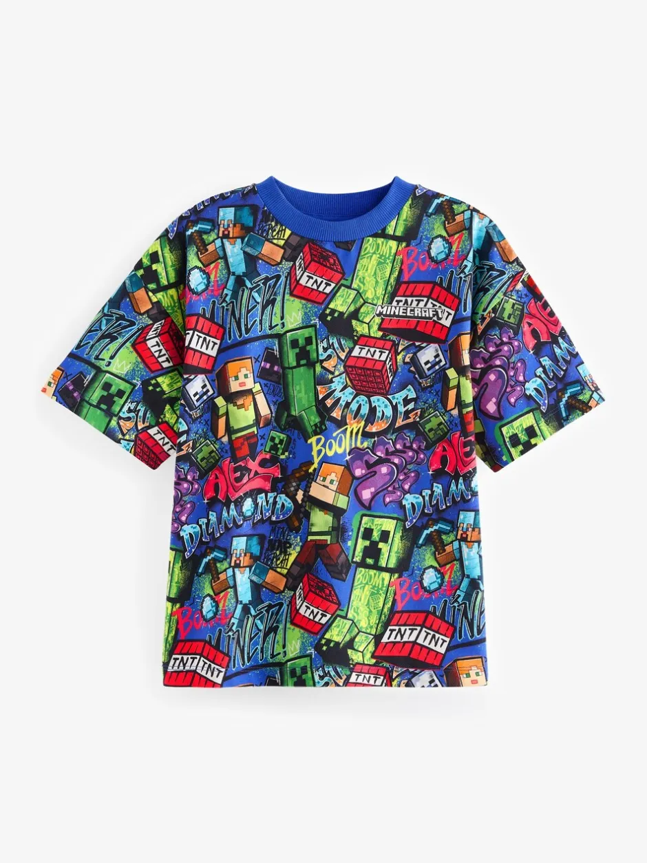 T-Shirts|Tops*Next Kobaltblauw - Minecraft T-shirt (3-16jr)