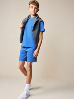 Shorts*Next - Relaxed Fit Heavyweight T-Shirt and Shorts Set (3-16yrs) Kobaltblauw