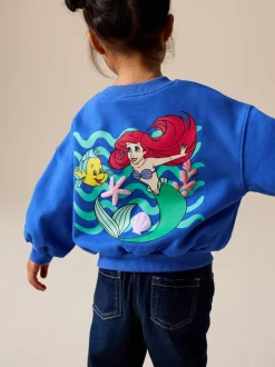 Truien En Breisels|Sweaters En Hoody´S|Next Kobaltblauw - The Little Mermaid Crew Neck Sweatshirt (3mths-7yrs)