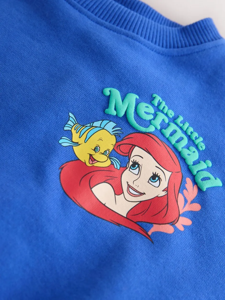 Truien En Breisels|Sweaters En Hoody´S|Next Kobaltblauw - The Little Mermaid Crew Neck Sweatshirt (3mths-7yrs)