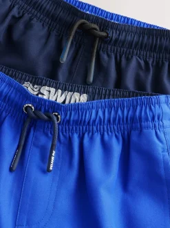 Badkleding|Next - Set van 2 zwembroeken (1.5-16jr) Kobaltblauw en marineblauw
