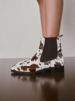 Boots|Next Koeienprint leer - Forever Comfort® Chelsea-enkellaarzen