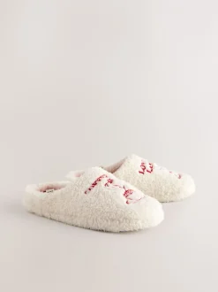 Pantoffels|Alle Nacht- En Loungekleding*Next Koffie - Mule Borg Pantoffels
