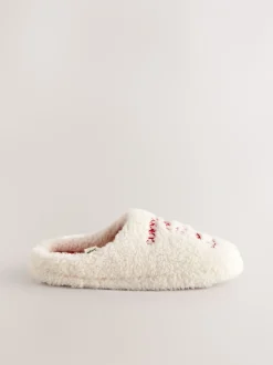 Pantoffels|Alle Nacht- En Loungekleding*Next Koffie - Mule Borg Pantoffels
