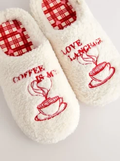 Pantoffels|Alle Nacht- En Loungekleding*Next Koffie - Mule Borg Pantoffels