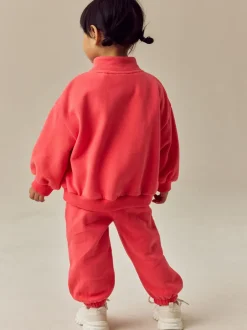 Sweaters En Hoody´S|Next Koraalrood - Sweatshirt met kwartrits (3mnd -7jr)