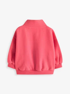 Sweaters En Hoody´S|Next Koraalrood - Sweatshirt met kwartrits (3mnd -7jr)