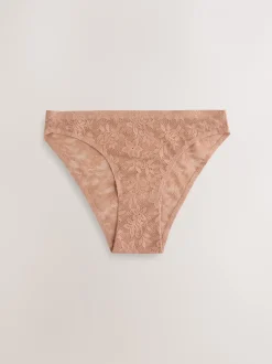 Onderbroeken*Next - All-Over Lace No VPL Knickers 3 Pack Koraalroze