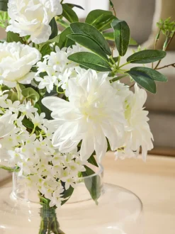 Kunstbloemen*Next Kunstbloemenarrangement in glazen vaas