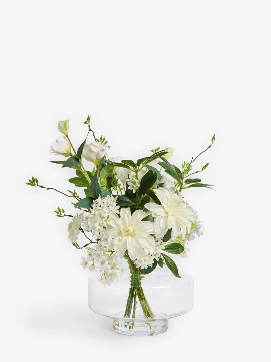 Kunstbloemen*Next Kunstbloemenarrangement in glazen vaas