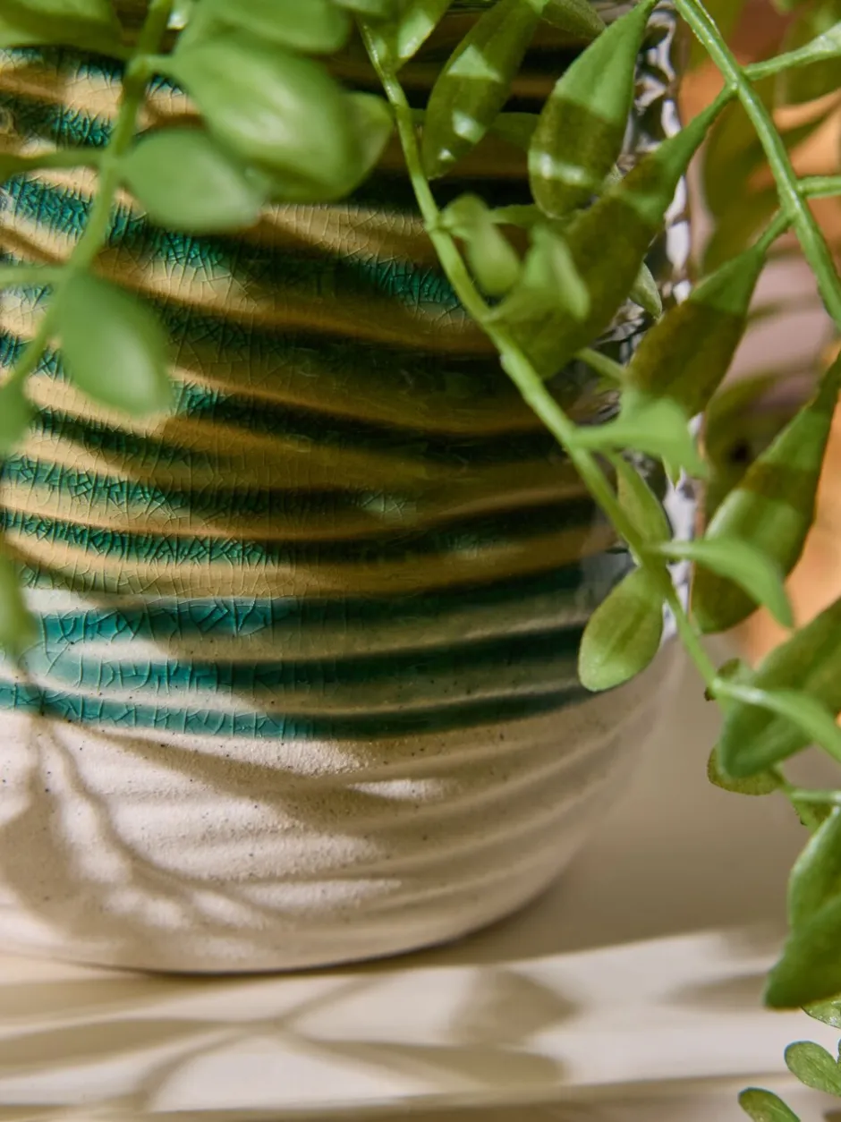 Kunstbloemen*Next Kunsthangplant in reactieve keramische pot