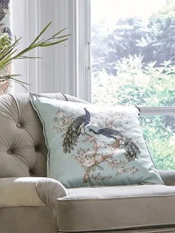 Laura Ashley*Laura Ashley - Belvedere - Vierkant kussen Eendeneiblauw