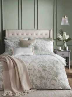 Laura Ashley|Laura Ashley 100% Cotton Percale 200 Thead Count Lloyd Duvet Cover and Pillowcase Set