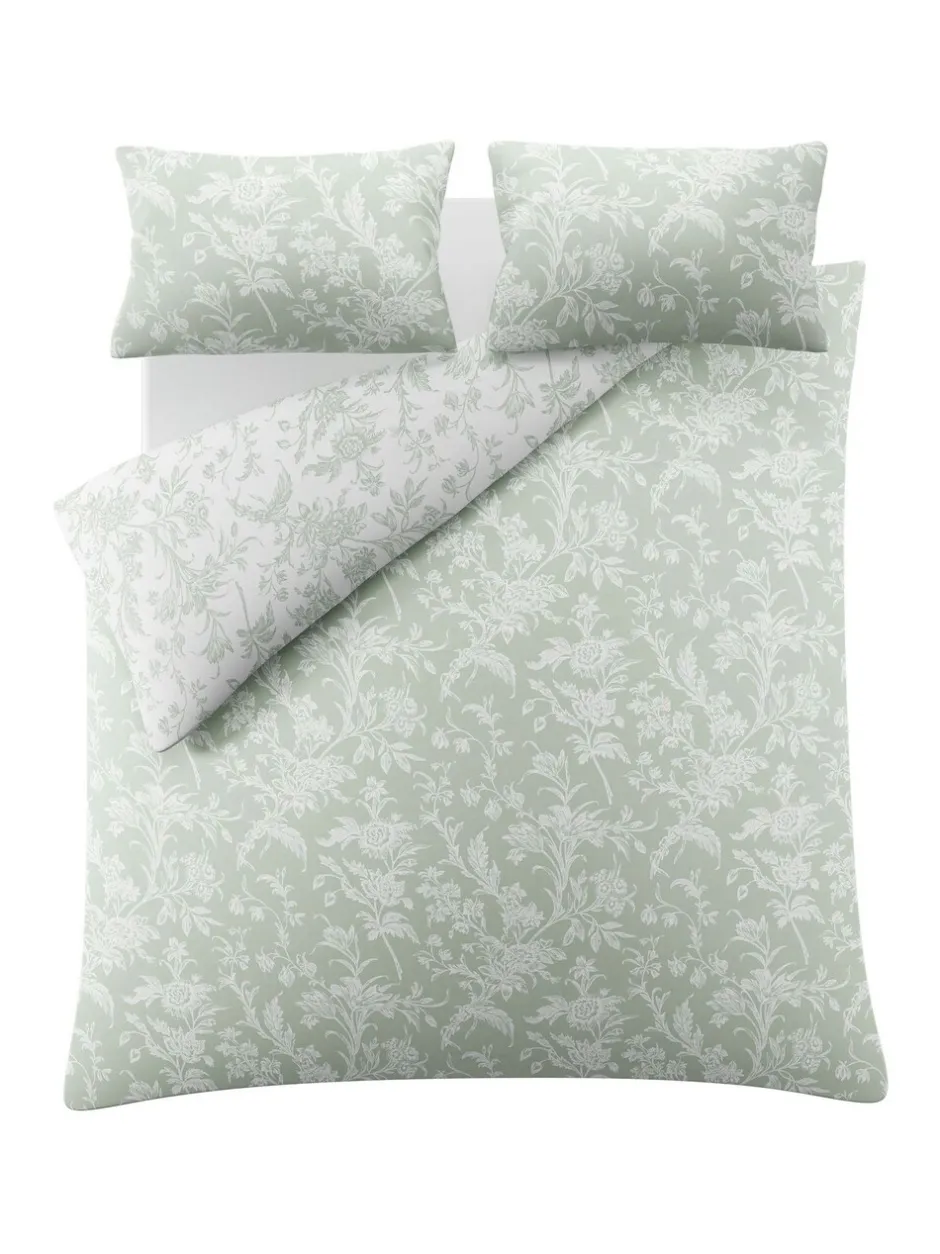 Laura Ashley|Laura Ashley 100% Cotton Percale 200 Thead Count Lloyd Duvet Cover and Pillowcase Set