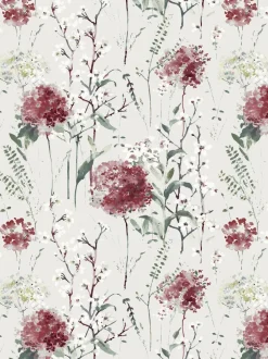 Laura Ashley|Laura Ashley 100% Cotton Sateen 220 Thread Count Pallington Bloom Duvet Cover and Pillowcase Set Rode robijn