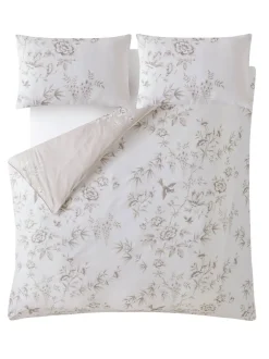 Laura Ashley|Laura Ashley 100% Cotton Sateen 220 Thread Count Rowsham Garden Duvet Cover and Pillowcase Set