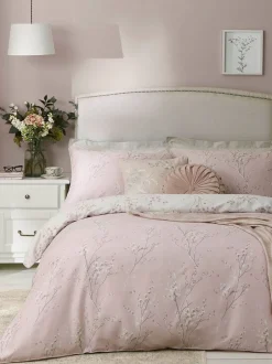 Laura Ashley|Merkbeddengoed*Laura Ashley 100% katoensatijn 200 thread count Pussy Willow Dekbedovertrek- en kussensloopset