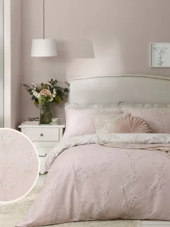 Laura Ashley|Merkbeddengoed*Laura Ashley 100% katoensatijn 200 thread count Pussy Willow Dekbedovertrek- en kussensloopset