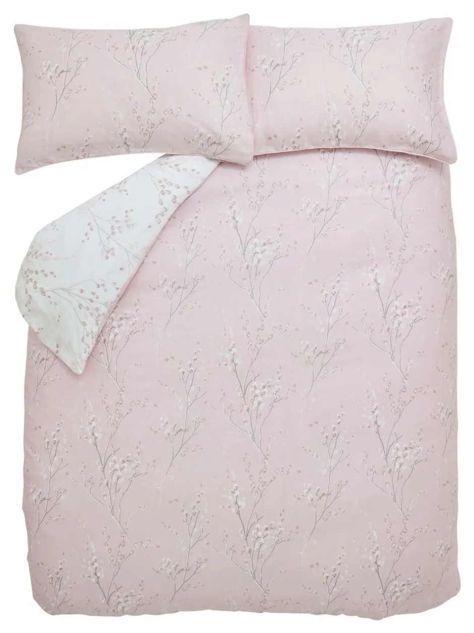 Laura Ashley|Merkbeddengoed*Laura Ashley 100% katoensatijn 200 thread count Pussy Willow Dekbedovertrek- en kussensloopset