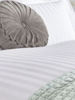 Laura Ashley|Merkbeddengoed*Laura Ashley 100% katoensatijn 400 draads Shalford dekbedovertrek- en kussensloopset Wit